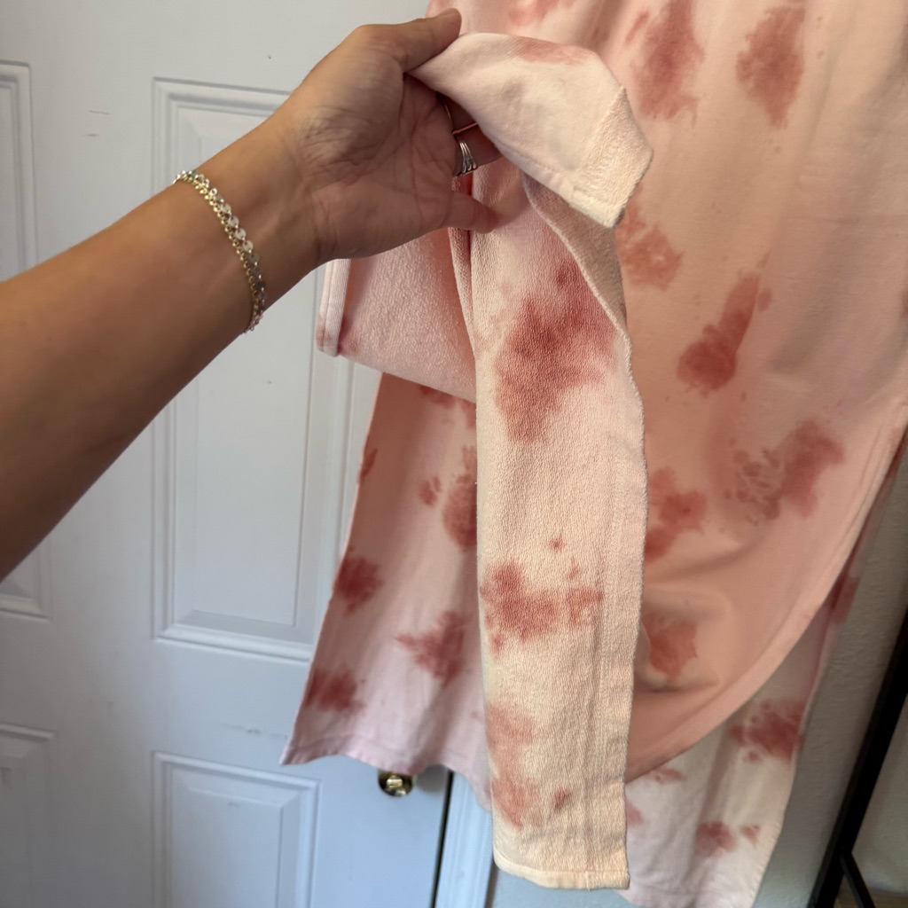 Nwt Bohemian Mama Pink Tie Dye Cotton Terry Knit Elastic Waist Maxi Skirt — image 4 of 8